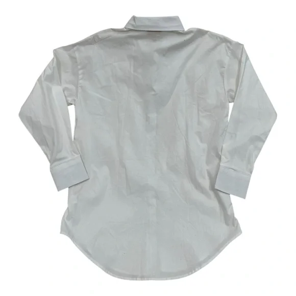 London Rose Heart Ruffle White Button Up Shirt NWT - Womens Size Small - Picture 8 of 8